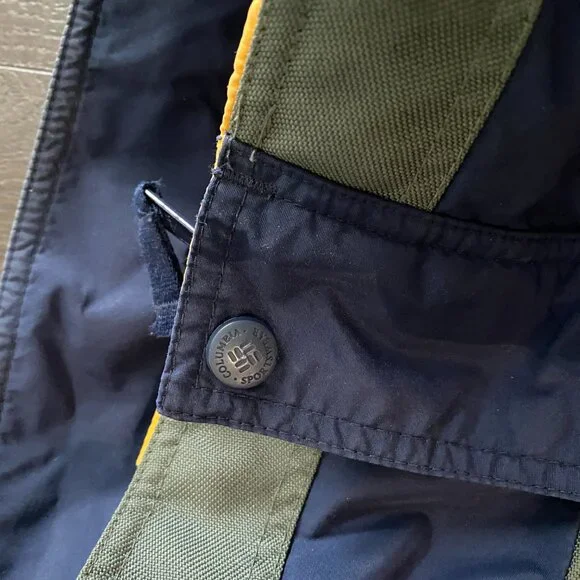 COLUMBIA 'BUGABOO' JACKET NAVY GREEN YELLOW SIZE LARGE PREOWNED - Picture 5 of 16